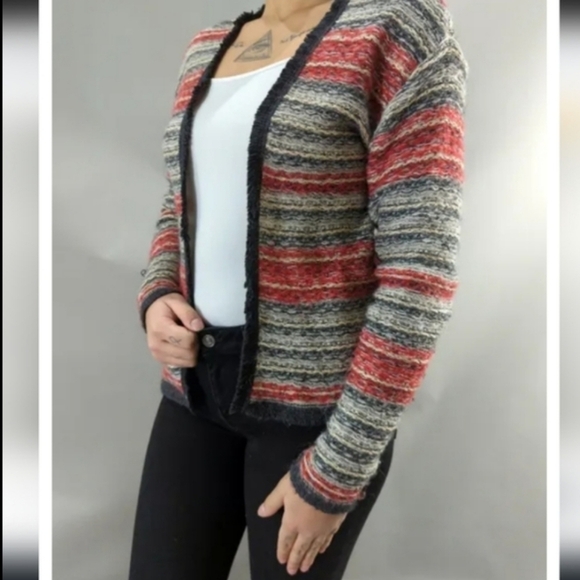 [H & M]  Stripped Open Front Cardigan Size Medium NWOT - Picture 1 of 12